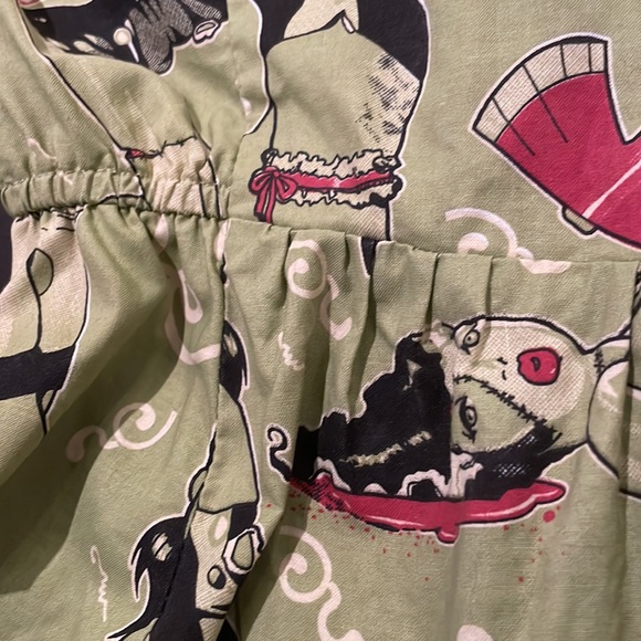 🪦Rare💚 Too Fast Cirque Couture 🪓 Zombie Girl Cotton Dress - Picture 11 of 11